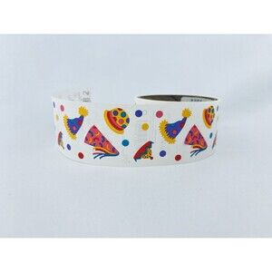 Vintage 1989 Party Hats Mrs. Grossman's Stickers Roll Birthday Dots Scrapbooking